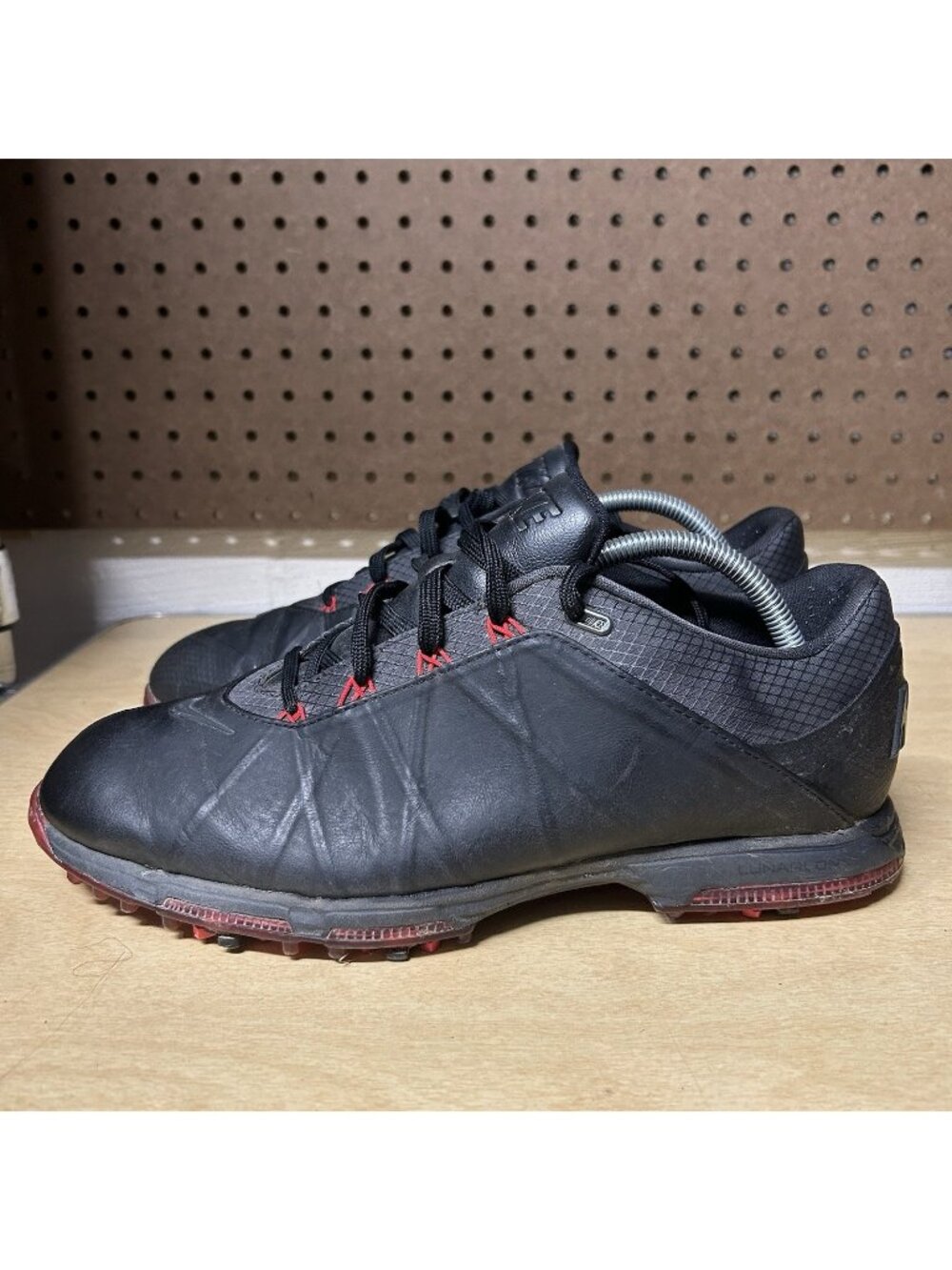 Nike Lunar Fire Golf Shoes Sz 9.5 Men Black Leather 853738-001 No Insoles